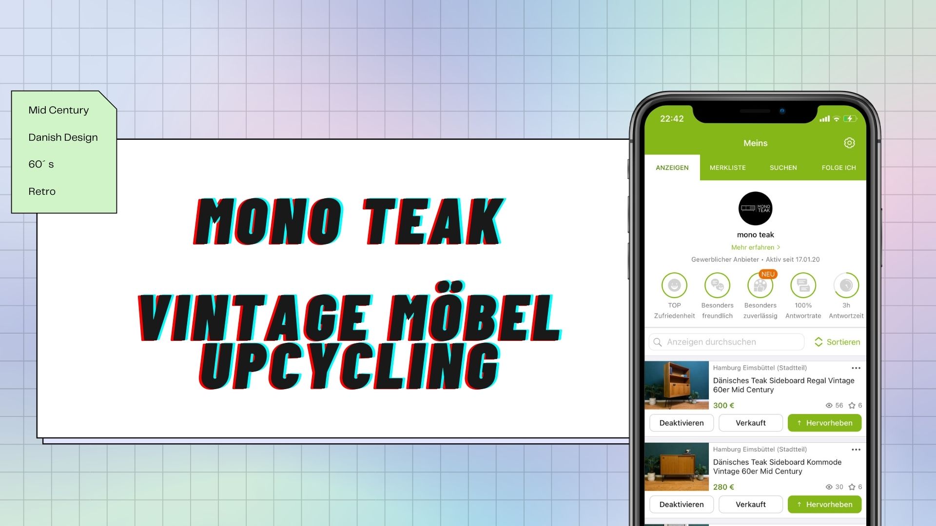 Mono Teak / Nachhaltige Möbel - Vintage Upcycling - 
